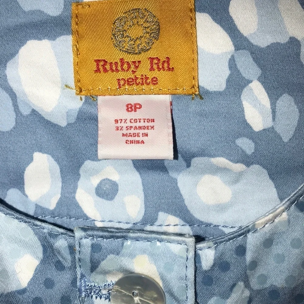 Ruby Rd. Blue White Jacket 8P - Picture 3 of 5